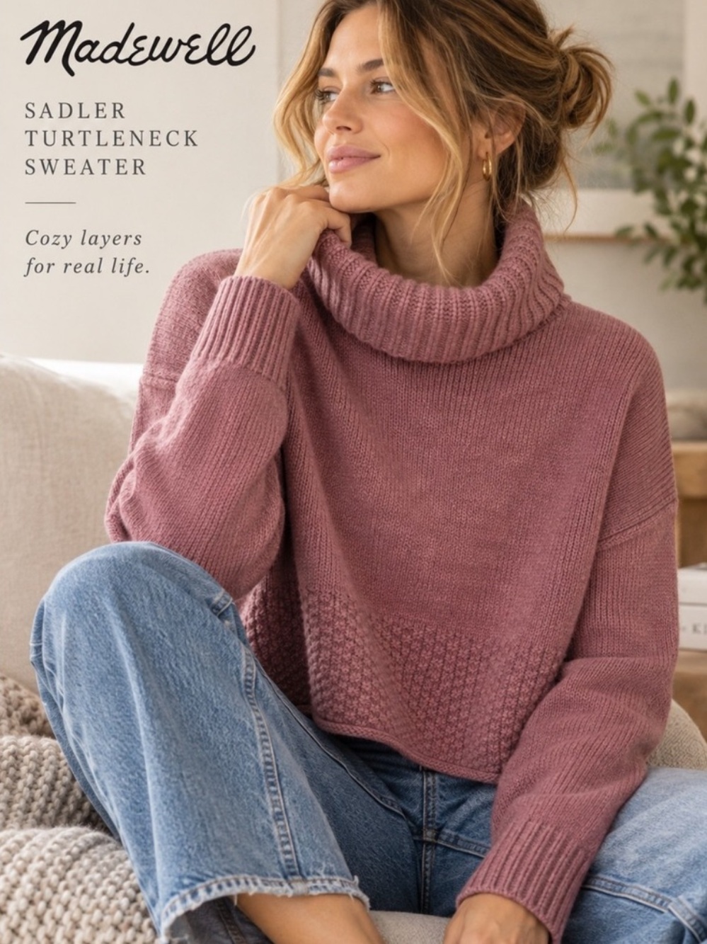 NWT Madewell Sadler Turtleneck Sweater Sz XS
